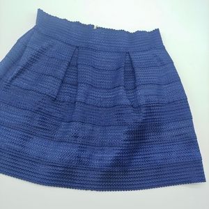 Pniina ▪ Anthro blue exposed zip back navy skirt